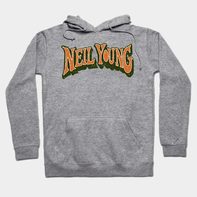 Neil Young - Typography Hoodie by elegantelite